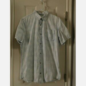 I JEANS BY BUFFALO Mens Button Up Shirt Light Blue Faded Look Large